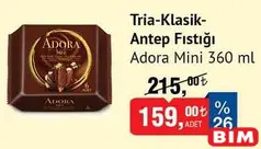 ADORA MİNİ TRİA KLASİK ANTEP FISTIKLI DONDURMA 360 ML fiyat ve kampanya bilgisi